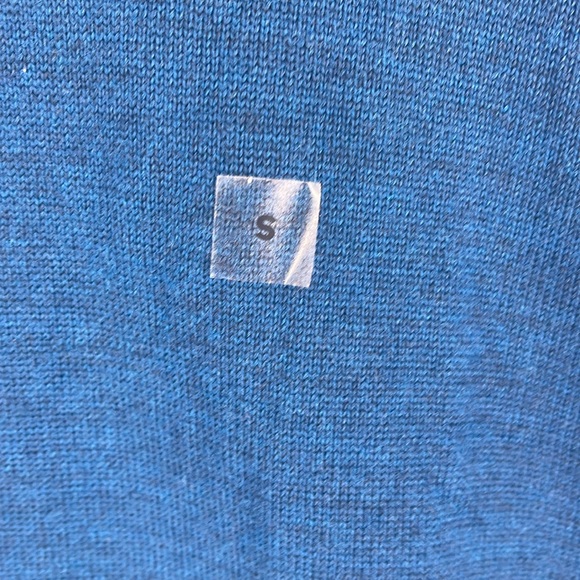 Express blue turtleneck long sleeve 100% Merino Wool sweater men’s small stretch - Picture 6 of 14